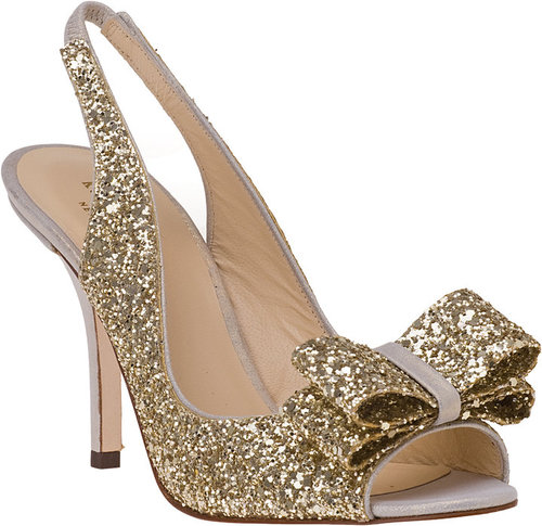 KATE SPADE Charm Slingback Pump Platinum Glitter