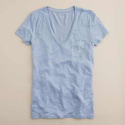 Whisper linen V-neck tee