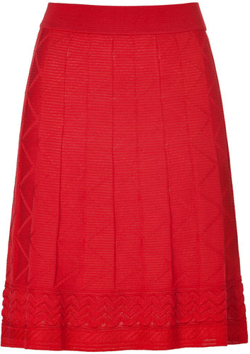 M Missoni Red Knit Skirt