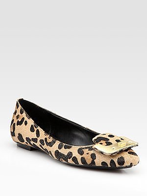 Madison Leopard-Print Calf Hair Ballet Flats
