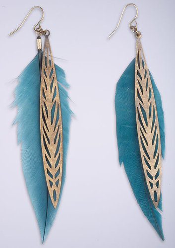 feathered earrings