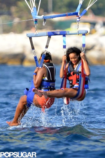 Rihanna went parasailing with friends in St.-Tropez in July 2012.
Rihanna went parasailing with friends in St.-Tropez in July 2012.