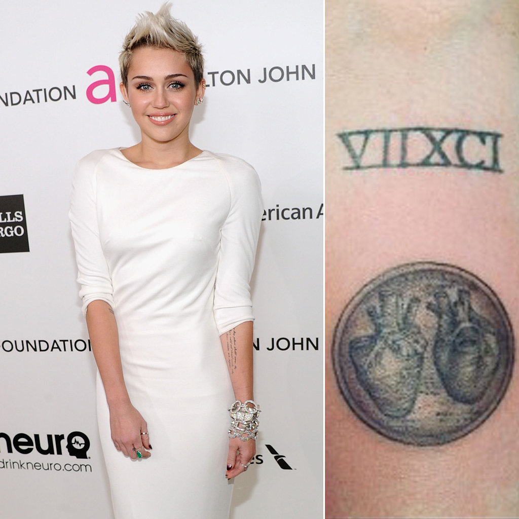 Kat Von D inked Miley Cyrus with a miniature version of Leonardo da Vinci's anatomical heart in March 2013.
Source: Getty, Instagram user TheKatVonD
Kat Von D inked Miley Cyrus with a miniature version of Leonardo da Vinci's anatomical heart in March 2013.
Source: Getty, Instagram user TheKatVonD