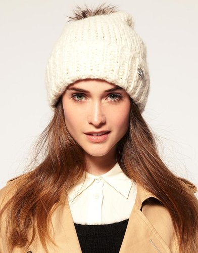 River Island Faux Fur Bobble Knit Hat