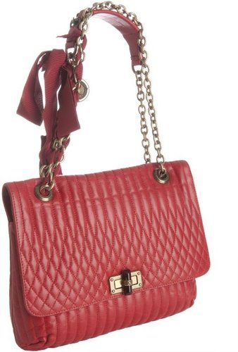 Lanvin red quilted leather 'Happy' shoulder bag