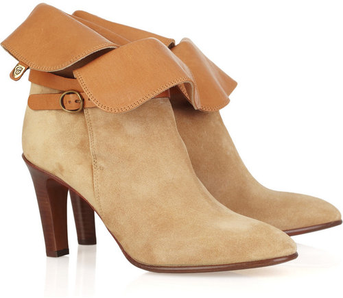 Chloé Suede and leather ankle boots