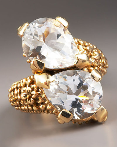 Stephen Dweck Clear Crystal Bypass Ring
