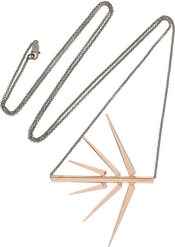 Dominic Jones Fern 23-karat rose gold-plated necklace