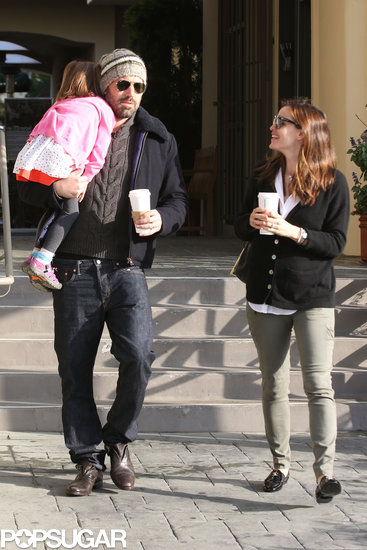 Jennifer Garner chatted with Ben Affleck as they left a coffee shop. Jennifer Garner chatted with Ben Affleck as they left a coffee shop.
