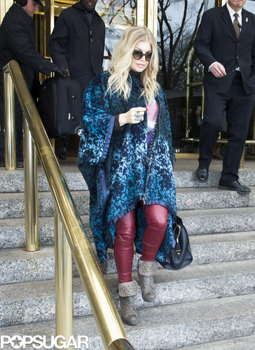 Fergie left a building in NYC.
Fergie left a building in NYC.