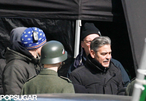 George Clooney and Matt Damon Share a Laugh on Set George Clooney and Matt Damon Share a Laugh on Set