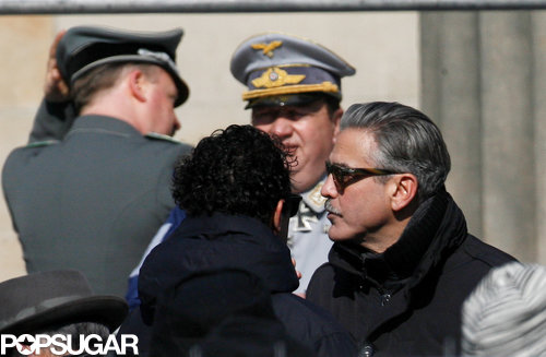 George Clooney and Matt Damon Share a Laugh on Set George Clooney and Matt Damon Share a Laugh on Set