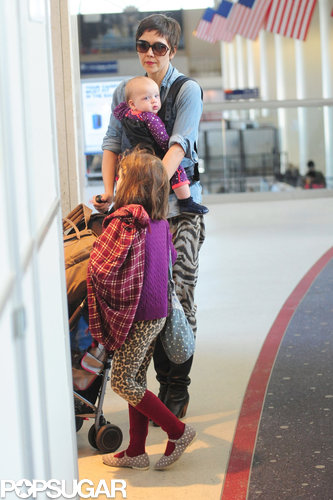Maggie Gyllenhaal Lands in LA With Her Daughters and a New Pixie Cut Maggie Gyllenhaal Lands in LA With Her Daughters and a New Pixie Cut