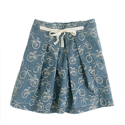 J.Crew's bicycle-print chambray skirt ($45, originally $55) has a sweet, vintage style she's sure to love.
J.Crew's bicycle-print chambray skirt ($45, originally $55) has a sweet, vintage style she's sure to love.