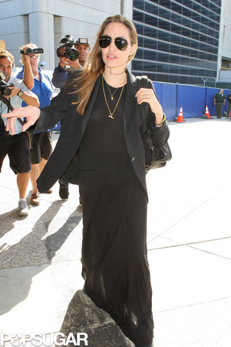 Angelina Jolie made her way through the crowd at LAX on Wednesday.
Angelina Jolie made her way through the crowd at LAX on Wednesday.