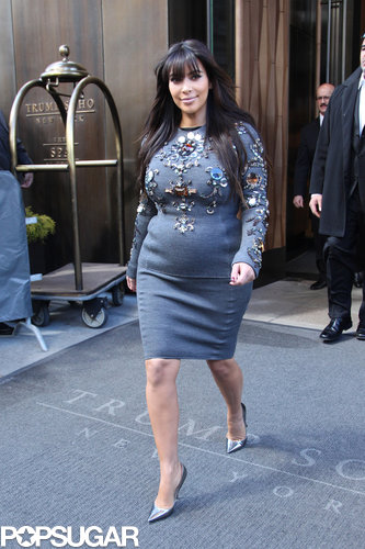 Kim Kardashian Adds Sparkle to Her Latest Maternity Look Kim Kardashian Adds Sparkle to Her Latest Maternity Look