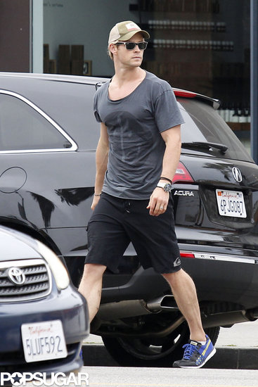 Chris Hemsworth wore shades and a baseball cap during his solo coffee outing in LA. Chris Hemsworth wore shades and a baseball cap during his solo coffee outing in LA.