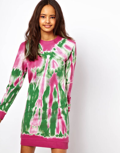 ASOS Sweat Dress In Tie Dye Print