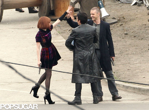 Amada Seyfried served some skin to Justin Timberlake while they shot In Time in LA together back in December 2010.
Amada Seyfried served some skin to Justin Timberlake while they shot In Time in LA together back in December 2010.