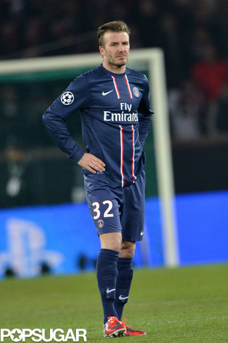 David Beckham hit the field for a start against Barcelona in the championship league game.
David Beckham hit the field for a start against Barcelona in the championship league game.