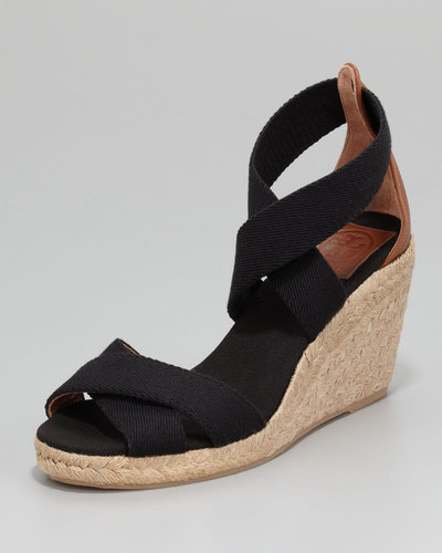 Tory Burch Adonis Stretch Espadrille Wedge, Black
