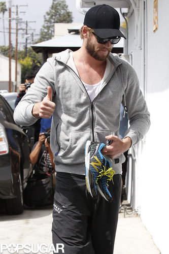 Liam Hemsworth Shows a Positive Outlook in LA Liam Hemsworth Shows a Positive Outlook in LA