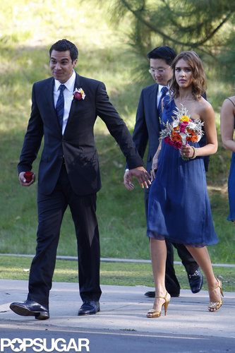 Jessica Alba was a bridesmaid and Cash Warren the best man for their pals' Beverly Hills wedding in September 2010.
Jessica Alba was a bridesmaid and Cash Warren the best man for their pals' Beverly Hills wedding in September 2010.