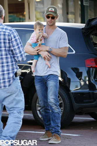 Chris Hemsworth carried India out of lunch in LA.
Chris Hemsworth carried India out of lunch in LA.