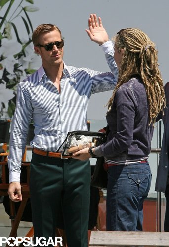 Hopefully Ryan Gosling wasn't left hanging when he tried to give a crew member a high five on a movie set in April 2010 in LA.
Hopefully Ryan Gosling wasn't left hanging when he tried to give a crew member a high five on a movie set in April 2010 in LA.