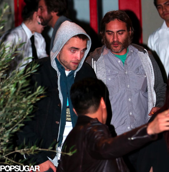 Robert Pattinson left a restaurant with Joaquin Phoenix.
Robert Pattinson left a restaurant with Joaquin Phoenix.