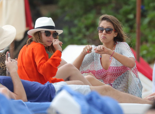 Nicole Richie and Jessica Alba lounged beachside in St. Barts in equally bold cover-ups.
Nicole Richie and Jessica Alba lounged beachside in St. Barts in equally bold cover-ups.