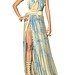 Leather & Tie Dyed Georgette Long Dress