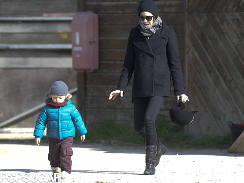 Marion Cotillard took son Marcel Canet to watch dad Guillaume Canet's horse show in France.
Marion Cotillard took son Marcel Canet to watch dad Guillaume Canet's horse show in France.