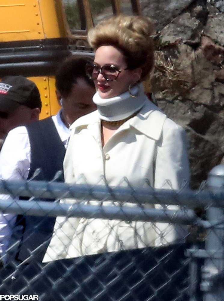 Jennifer Lawrence Sports a Neck Brace While Filming in Boston Jennifer Lawrence Sports a Neck Brace While Filming in Boston