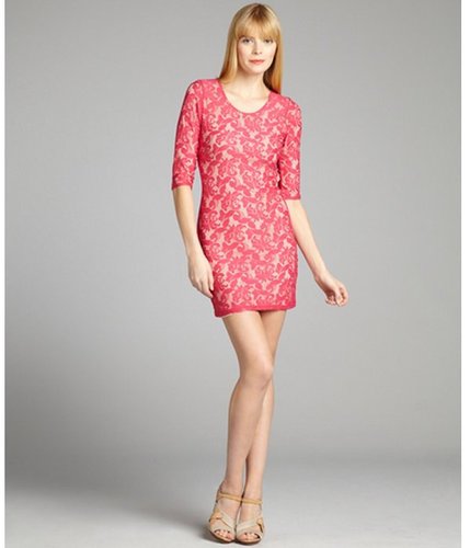 Lovers + Friends hot pink lace 'Sway' open back dress