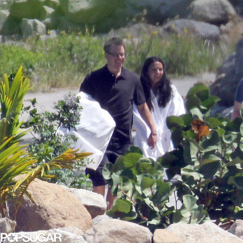 Matt and Luciana Damon Show PDA After Their Big Day Matt and Luciana Damon Show PDA After Their Big Day