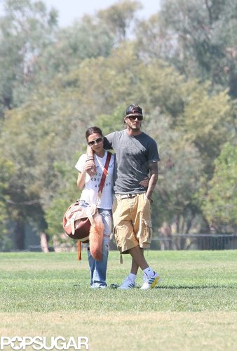 David and Victoria Beckham checked out Brooklyn's LA soccer game in September 2010.
David and Victoria Beckham checked out Brooklyn's LA soccer game in September 2010.