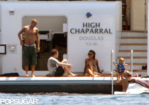 David and Victoria Beckham soaked up sun in France in July 2004 while the little boys enjoyed the water.
David and Victoria Beckham soaked up sun in France in July 2004 while the little boys enjoyed the water.
