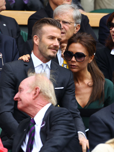 David and Victoria Beckham watched Wimbledon in July 2012.
David and Victoria Beckham watched Wimbledon in July 2012.