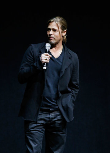 Brad Pitt Says He Made World War Z For His "Boys" at CinemaCon Brad Pitt Says He Made World War Z For His "Boys" at CinemaCon