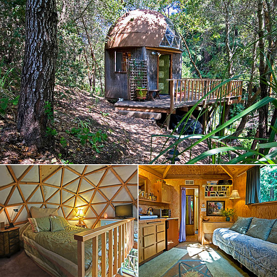 As the No. 1 listing on Airbnb, the mushroom dome cabin in Aptos, CA, sits beside a grove of redwood trees. Thanks to a deck, a double bed, a flat screen, and a stocked kitchenette, it's the luxurious version of tree house living with striking architectural elements.
As the No. 1 listing on Airbnb, the mushroom dome cabin in Aptos, CA, sits beside a grove of redwood trees. Thanks to a deck, a double bed, a flat screen, and a stocked kitchenette, it's the luxurious version of tree house living with striking architectural elements.