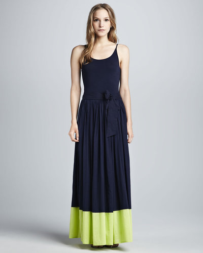 French Connection Mixed Fabric Maxi Dress