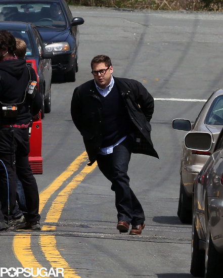Jonah Hill ran through the streets of Sparkhill, NY, on Tuesday during scenes for his new movie True Story.
Jonah Hill ran through the streets of Sparkhill, NY, on Tuesday during scenes for his new movie True Story.