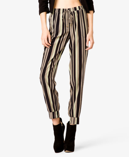 FOREVER 21 Stripped Woven Joggers