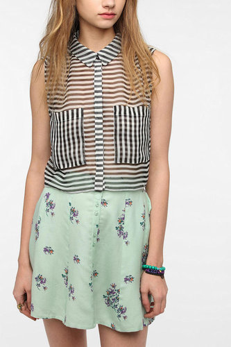 DV By Dolce Vita Bice Cropped Striped Blouse