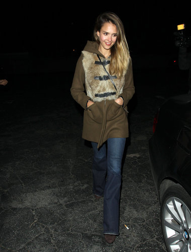 Jessica brought her C-game (major coat game, that is!) in a fur-trim Sandro topper and wide-leg denim while dining at Matsuhisa restaurant in Beverly Hills.
Jessica brought her C-game (major coat game, that is!) in a fur-trim Sandro topper and wide-leg denim while dining at Matsuhisa restaurant in Beverly Hills.