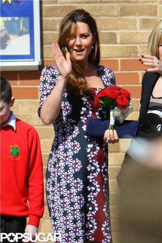 Kate Middleton waved to the crowd.
Kate Middleton waved to the crowd.