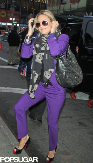 Kate Hudson wore a purple suit to Good Morning America.
Kate Hudson wore a purple suit to Good Morning America.