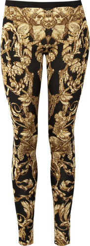 Alexander McQueen Silk and wool knit leggings