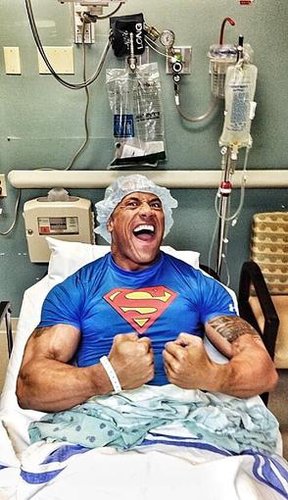 Dwayne Johnson showed off his Superman status after having hernia surgery.
Source: Twitter user TheRock
Dwayne Johnson showed off his Superman status after having hernia surgery.
Source: Twitter user TheRock